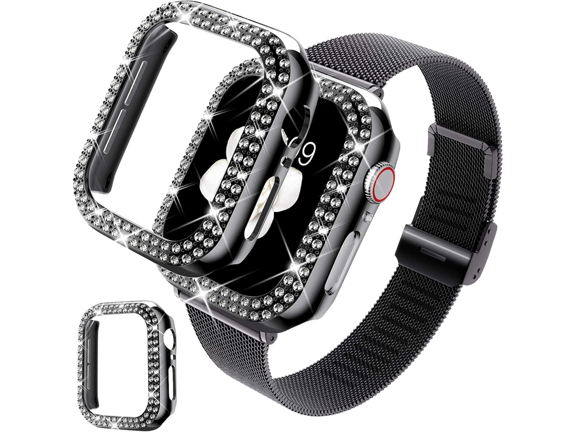 Correa fina de malla metálica para Apple Watch de 40 mm, compatible con SE/Series 6/5/4 (negra)