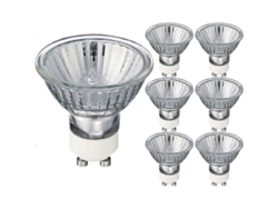 Bombillas Halógenas Regulables Gu10 De 35 W Y 240 V, Luz Blanca Cálida De 2700 K, Paquete De 6 (clase Energética G).