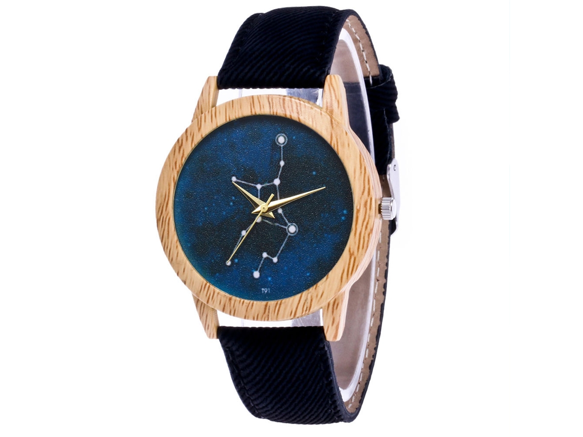Reloj De Pulsera De Cuarzo Informal Con Cinturón Vaquero - Negro
