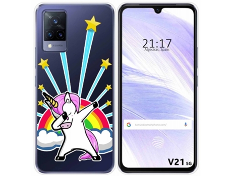 Carcasa Vivo V21 5G TUMUNDOSMARTPHONE Dibujos Transparente Multicolor