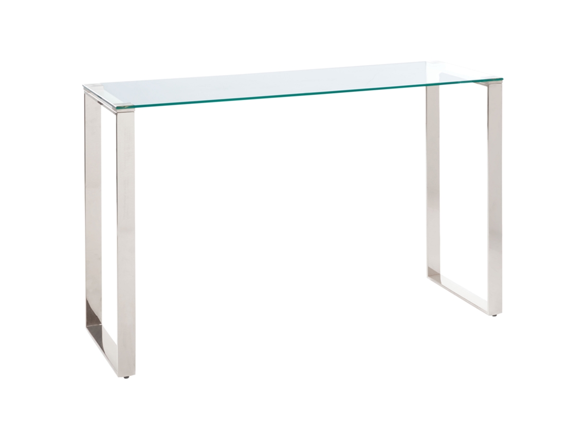 Aparador de diseño moderno BELIANI Tilon de Vidrio templado Plateado 120x40x75