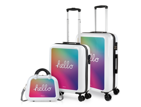 Juego De Maletas Pc ITACA Personalizado Base Blanco blanco-hello (44X65x25 Cm - 63L)