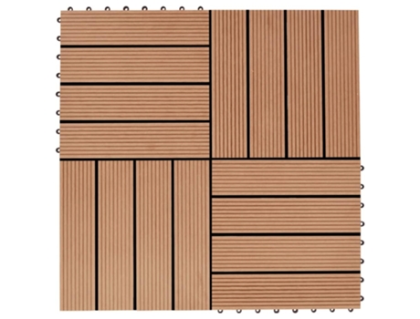 MAISON EXCLUSIVE - Baldosas de porche de WPC 30x30 cm 1 m² color teca 11 unidades