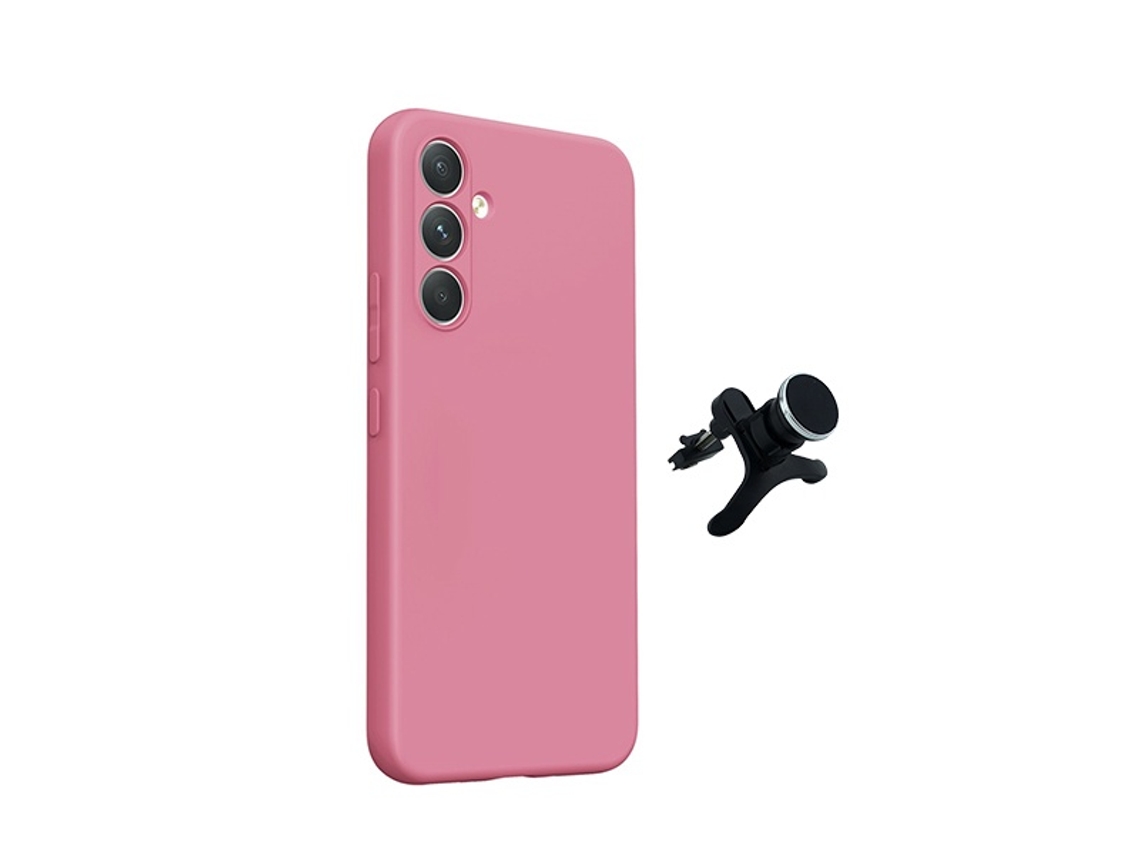 Kit Soporte Magnético Con Patas Funda Protectora Trasera De Silicona Gift4me Para Samsung Galaxy A27 5g - Rosa