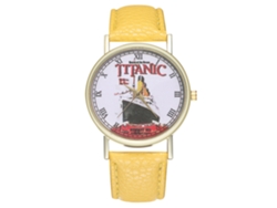 Reloj De Pulsera Analógico Quartz Para Mujer Y Hombre Dial Redondo Zhoulianfa Titanic Amarillo