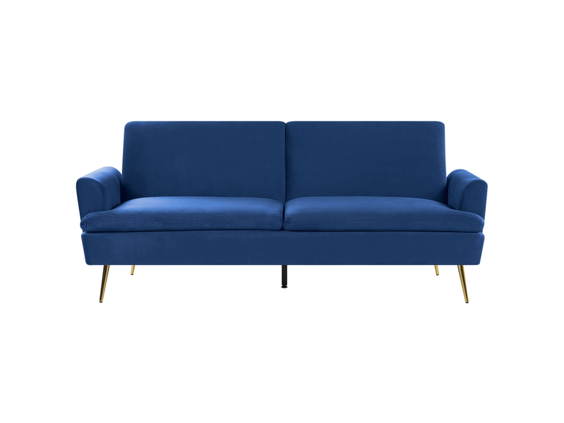 Sofá cama BELIANI Vettre de Terciopelo Azul 210x84x88