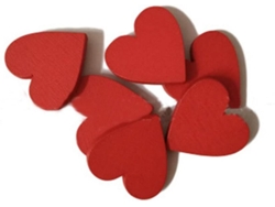 50 Corazones de Madera Rojos HEAN (20mm)