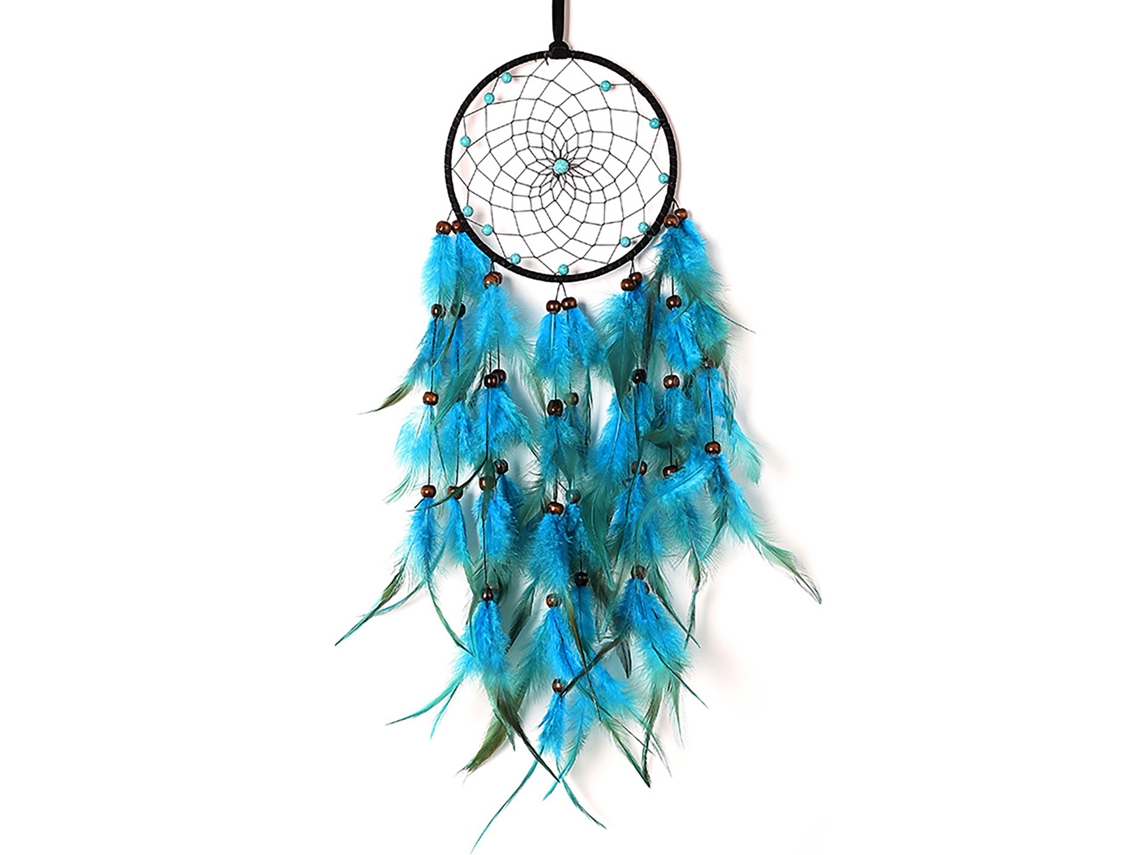 Lámpara colgante atrapasueños Baok-cazador con plumas y campanillas de viento, lámpara decorativa para el hogar de niñas.
