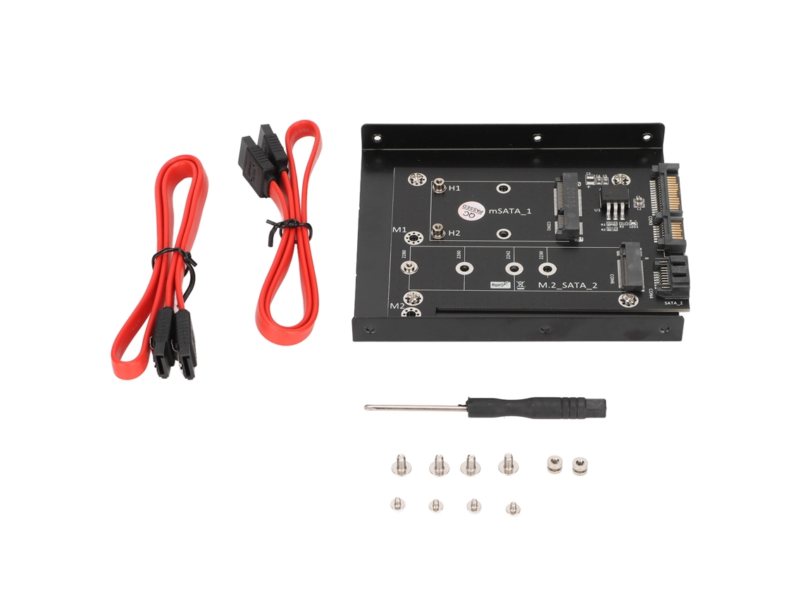 Adaptador Sata 2 En 1 Msata/m2 Ngff Ssd A Convertidor De Puerto Dual Sata3 Con Soporte Para Disco Duro De 3.5 Pulgadas