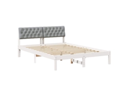 Maison Exclusive - Estructura De Cama Con Cabecera Y Gris Claro 140 X 190 Cm