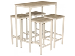 Conjunto de mesa de bar con 4 taburetes para pizzería, cocina, kebab, Mod. Brasil Per Yelloo