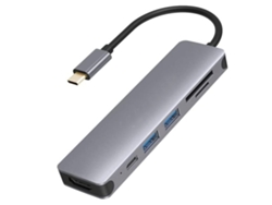 Hub USB-C, adaptador USB-C, adaptador para MacBook Pro, adaptador USB-C a HDMI 4K 6 en 1 de 100 W, Stelasplen