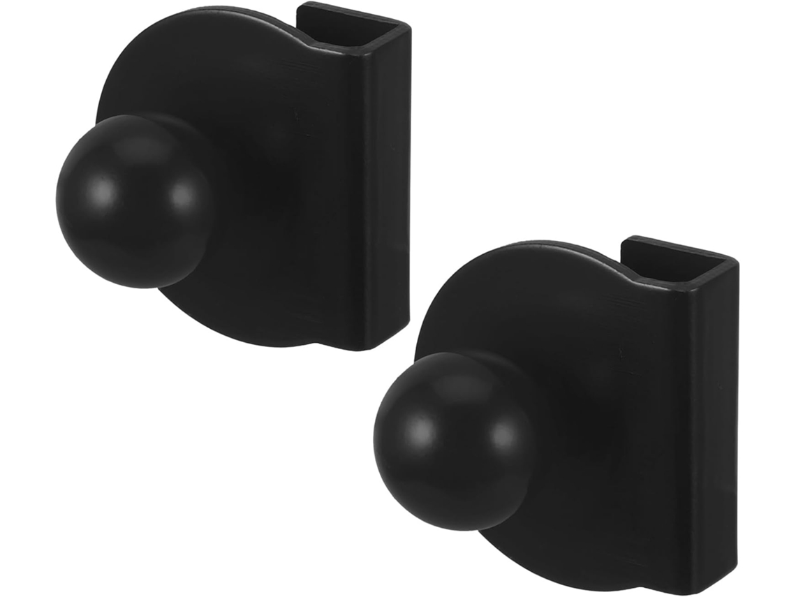 2 Manijas Puerta Vidrio Ducha Piezas Negro Mate Sin Taladro