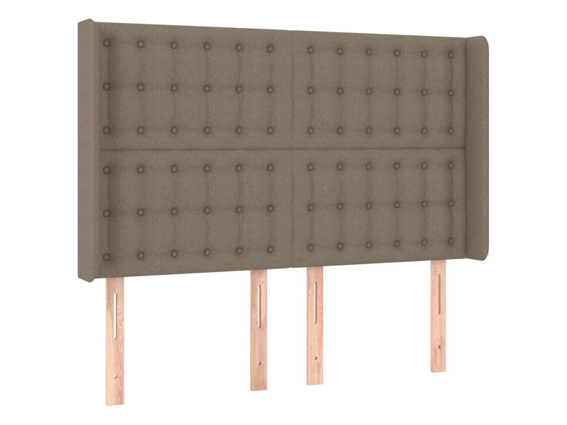 Maison Exclusive - Cabecero Con Orejas De Tela Gris Taupe 147x16x118/128 Cm
