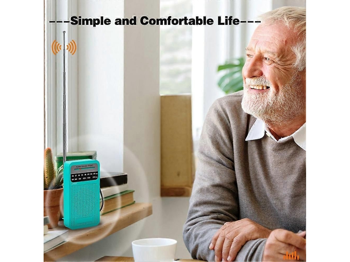 Rádio De Bolso Am/fm, Rádio Transistorizado Com Alto-falante, Entrada Para Fone De Ouvido, Rádio Portátil Para Uso Interno E Externo, Verde.