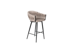 Taburete Poliester Metal Beige 53x58x101cm