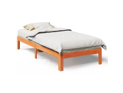 Maison Exclusive - Estructura De Cama Sin Colchón Madera De Pino Marrón 90x200 Cm