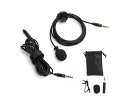 Micrófono De Solapa Mini Profesional Con Clip, Cable De 2 M Y Conector De 3,5 Mm Para Grabaciones Y Entrevistas - Negro