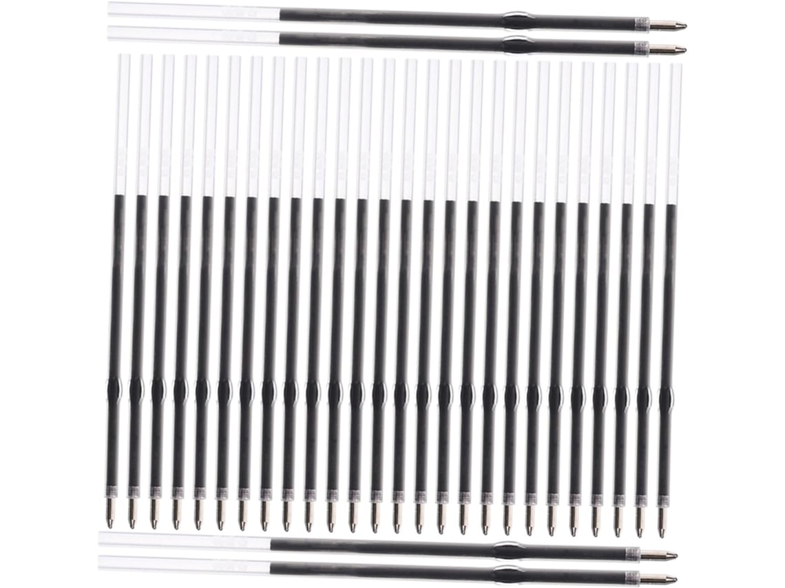 Pacote com 500 Refis para Caneta Preta, Tinta Macia, Compatíveis com Canetas Retráteis