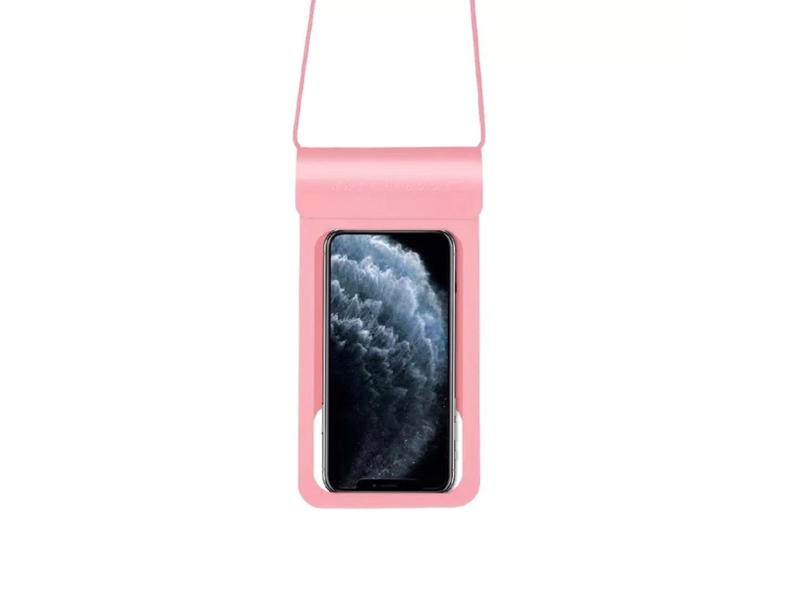Funda impermeable de TPU para teléfono móvil, ideal para nadar y bucear, fabricada en piel sintética. Rosa romántico - Extra grande