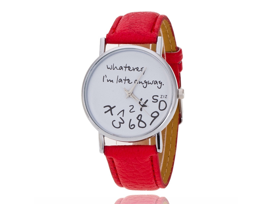 Reloj Unisex Informal Con Correa De Pu Y Movimiento De Cuarzo (rojo)
