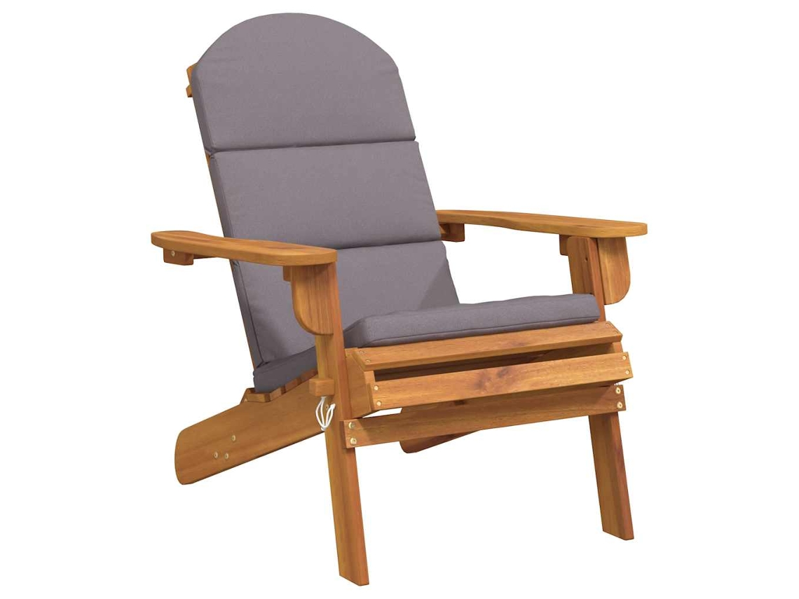 Silla de jardín Adirondack con cojines de acacia maciza EXCLUSIVA DE LA CASA