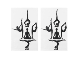 Conjunto Rebe-2 de adesivos de parede com poses de ioga para decoração de sala de estar, quarto e escritório.