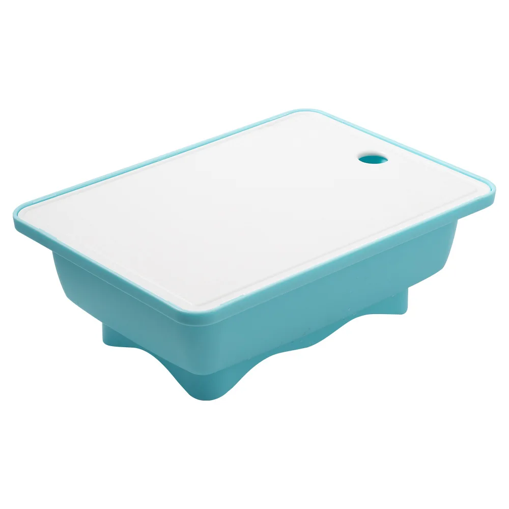 (azul) Cesta De Drenaje Portátil Con Tabla De Cortar, Fregadero Incorporado Y Espacio De Almacenamiento, Ideal Para Acampar Al Aire Libre.