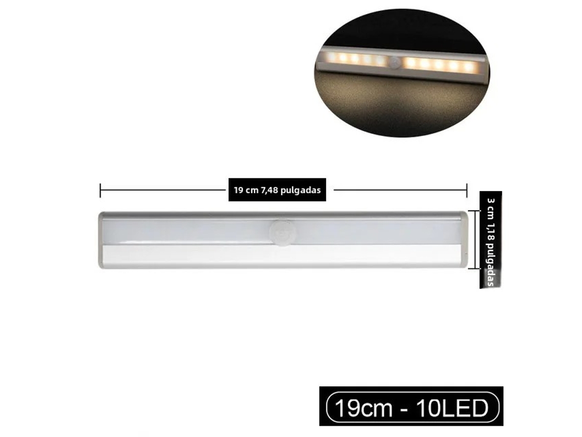 (luz Fría De 19 Cm) Luz Nocturna Led Con Sensor De Cuerpo Humano Pir
