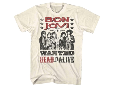Camiseta ROCKINSTONE de Bon Jovi de Wanted Dead Or Alive (XL)