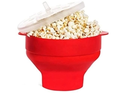 Pipoca popper tigela de pipoca de ar quente para microondas silicone dobrável pipoca fabricante com tampa durável e alças 