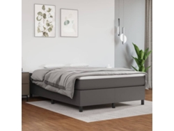 Estructura De Cama Sin Colchón Cuero Sintético Gris 140x200 Cm