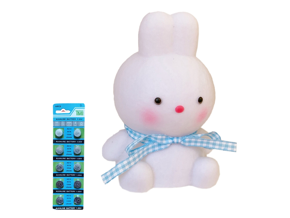 Lámpara De Noche Con Adorno De Luz Nocturna Led - Conejo De Cinta Azul 10 Baterías JEIIBRZUI