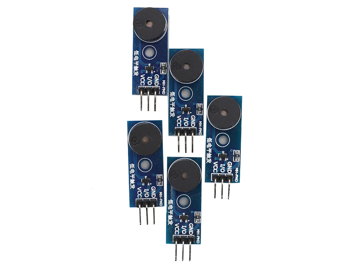 2026as-5 Piezas Módulo de zumbador pasivo de activación de bajo nivel 3.3~5V Control electrónico de 3 pines