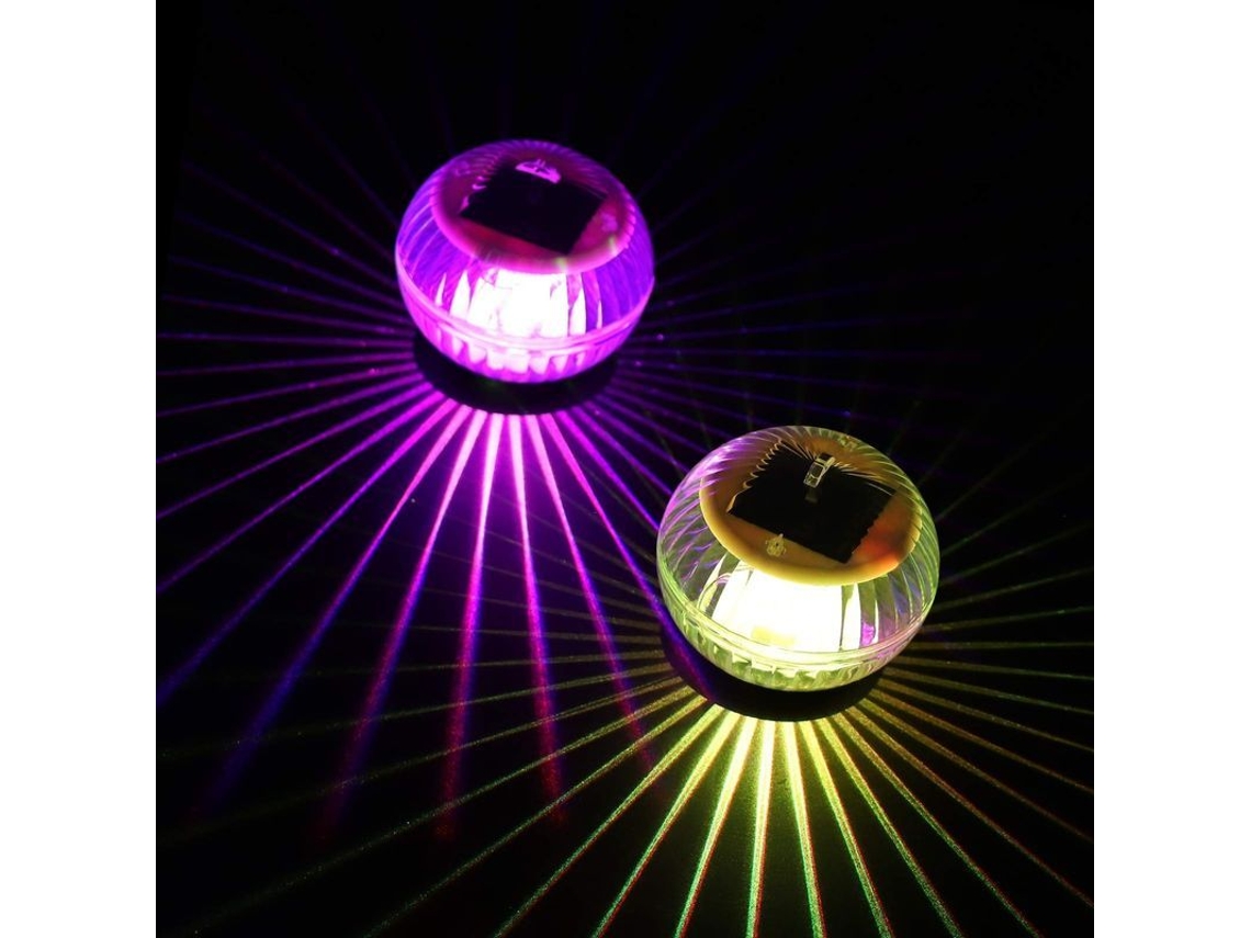 2 Luces Solares Flotantes Para Piscina Ip67, Impermeables, Led Multicolor Con Cambio Automático De Color