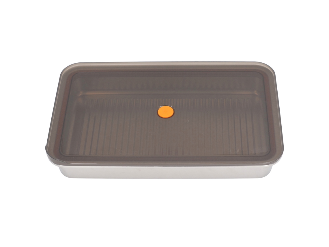 Caja De Acero Inoxidable 304 Para Dumplings Con Tapa Multifuncional Para Almacenamiento En Refrigerador.