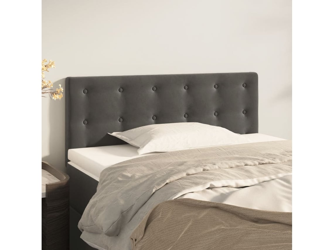 Cabecero De Terciopelo Gris Oscuro 80x5x78/88 Cm