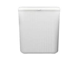 Papelera de pared Baok con tapa deslizante, papelera pequeña de plástico para cocina, dormitorio y baño, 9L blanca, contenedor de residuos orgánicos