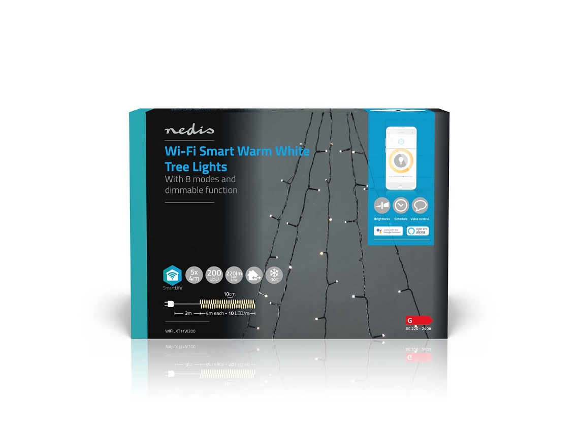 Luces de Árboles NEDIS LED (Wi-Fi - 5 x 4m -  Negro)