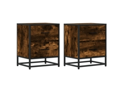 Juego de 2 mesitas de noche de madera de roble ahumado MAISON EXCLUSIVE (40x31x50 cm)