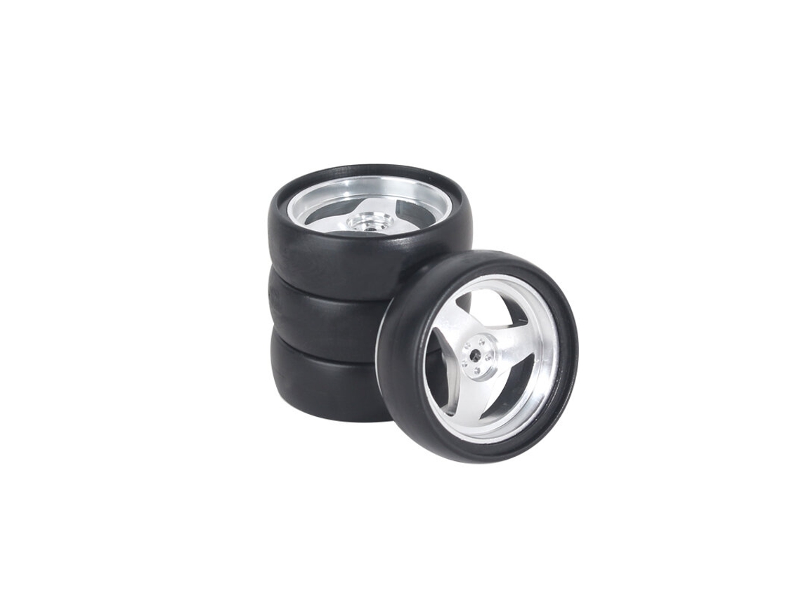 Plata C4pcs Ldrc Ld1801-1804 1/18 Piezas Mejoradas Neumáticos Drift Llantas Metal/neumáticos Carreras Repuestos