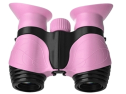 Binoculares para niños 8x21 de alta resolución, a prueba de golpes, mini binoculares plegables para observación de aves Bestvite (rosa)