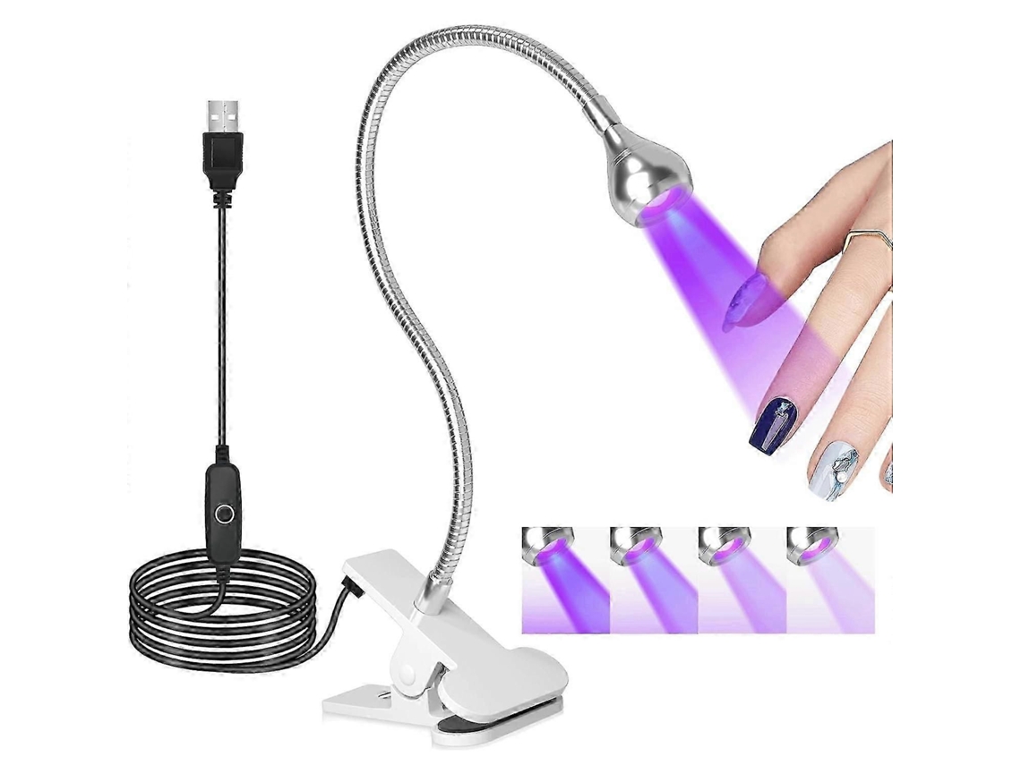 Lámpara UV para uñas de 5 W, modelo 2025, lámpara LED para esmalte en gel, secador de luz para uñas con herramientas de clip art, GOKOCO giratoria 360°