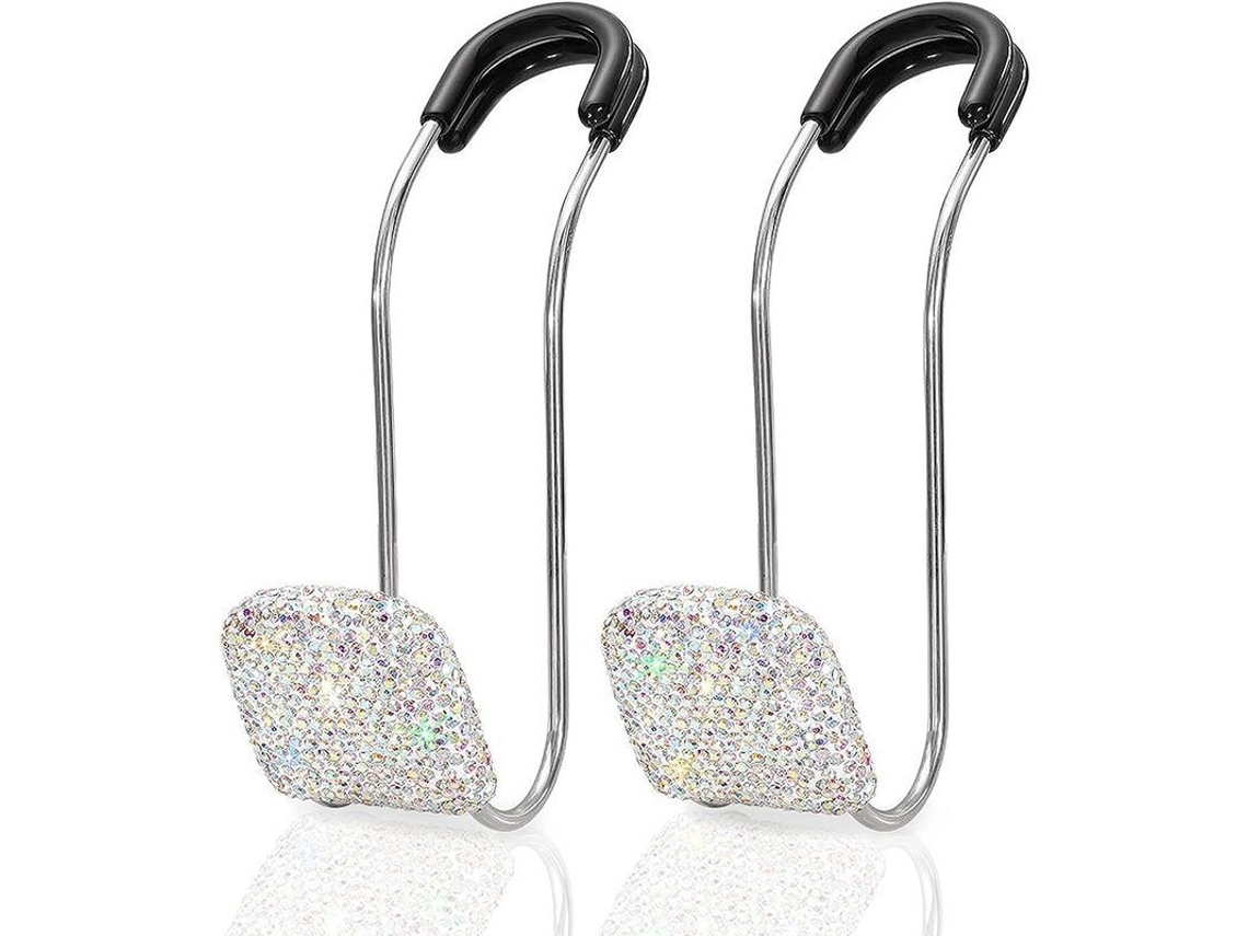 2026-ganchos Para Respaldo De Asiento De Coche Con Strass Metal Accsesorios De Bolsa Interior 2pcs Ab