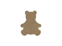 Oso de madera de MDF para decorar - 10 cm