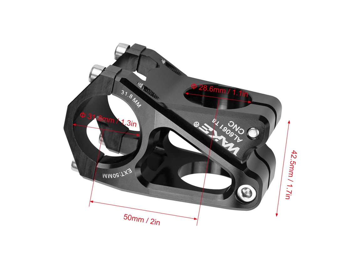 Tija Corta Para Bicicleta 31.8mm De Aluminio, Tija De Manillar Para Bicicleta Montaña Y Carretera