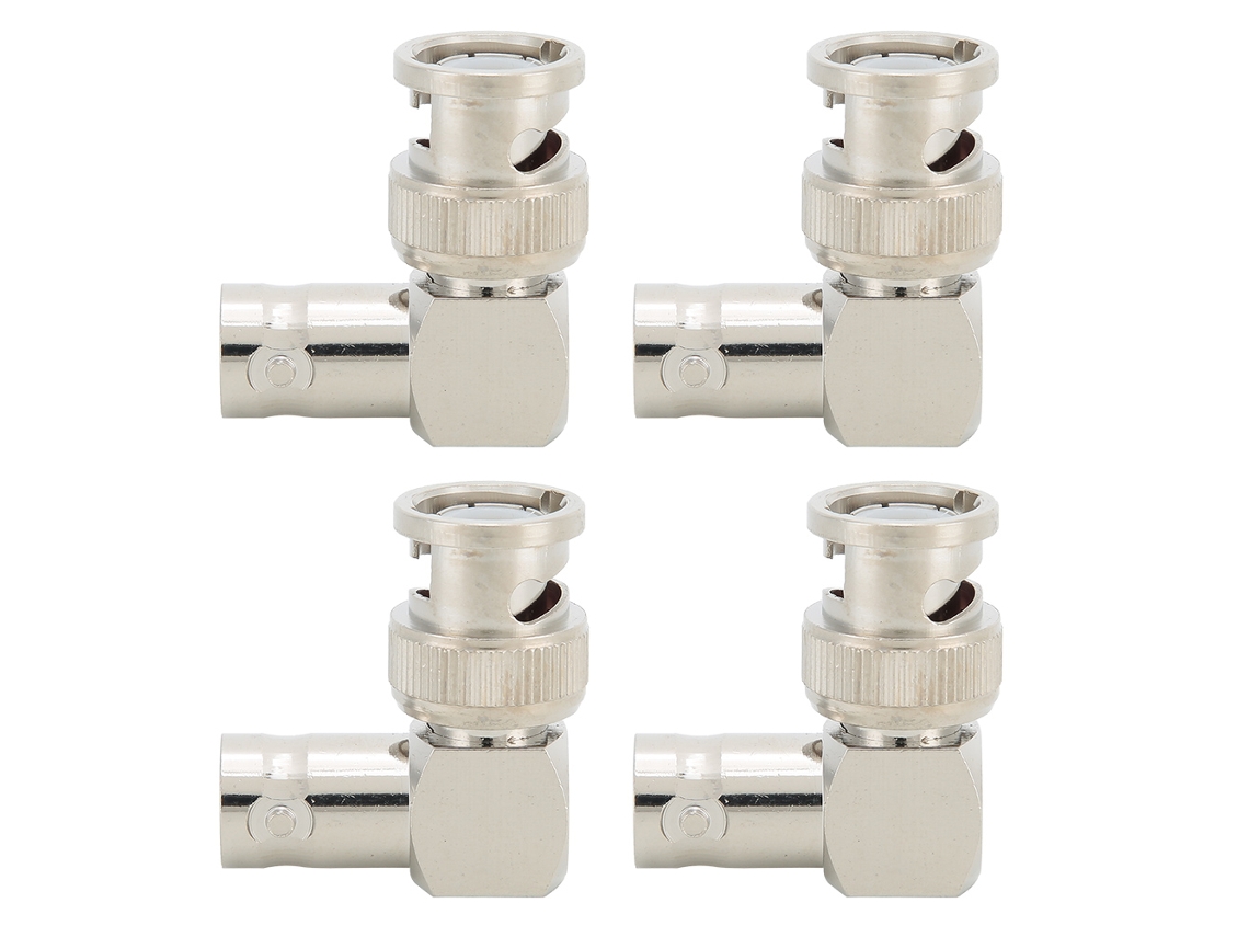 Kit de 4 conectores adaptadores angulares BNC macho a hembra CHABERLU
