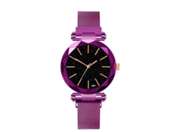 Reloj De Pulsera Sencillo Para Hombre Con Movimiento De Cuarzo De Aleación Y Decoración Morada.