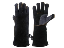 Guantes de cuero Rebe resistentes a altas temperaturas con costuras de Kevlar para barbacoa, horno, estufa y soldadura, 35,5 cm (14 pulgadas)