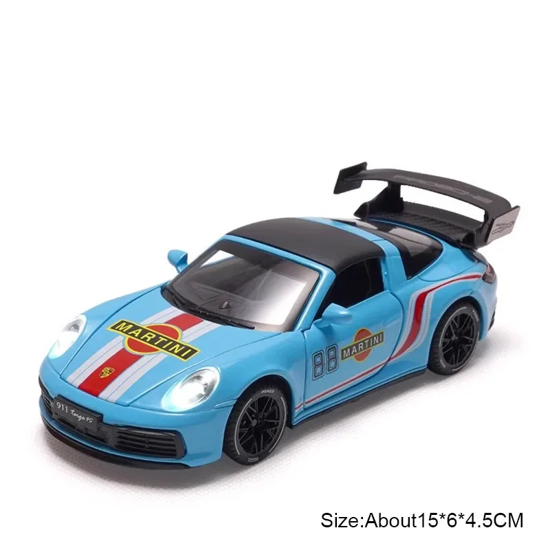 (Azul Martini) Escala 1:32 - Coche deportivo en miniatura - Sonido y luz - Coleccionable - Regalo